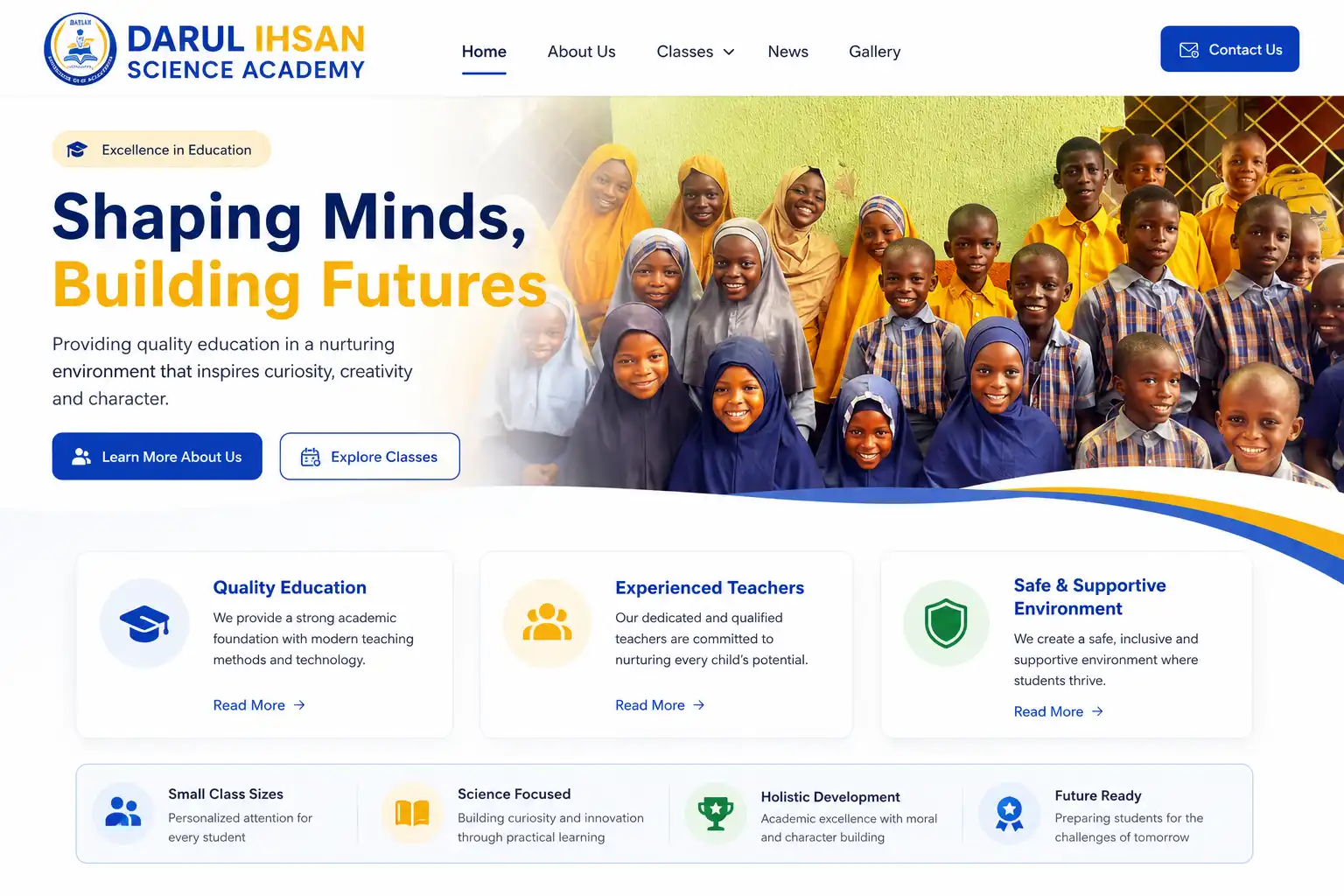 Darul Ihsan Academy product interface