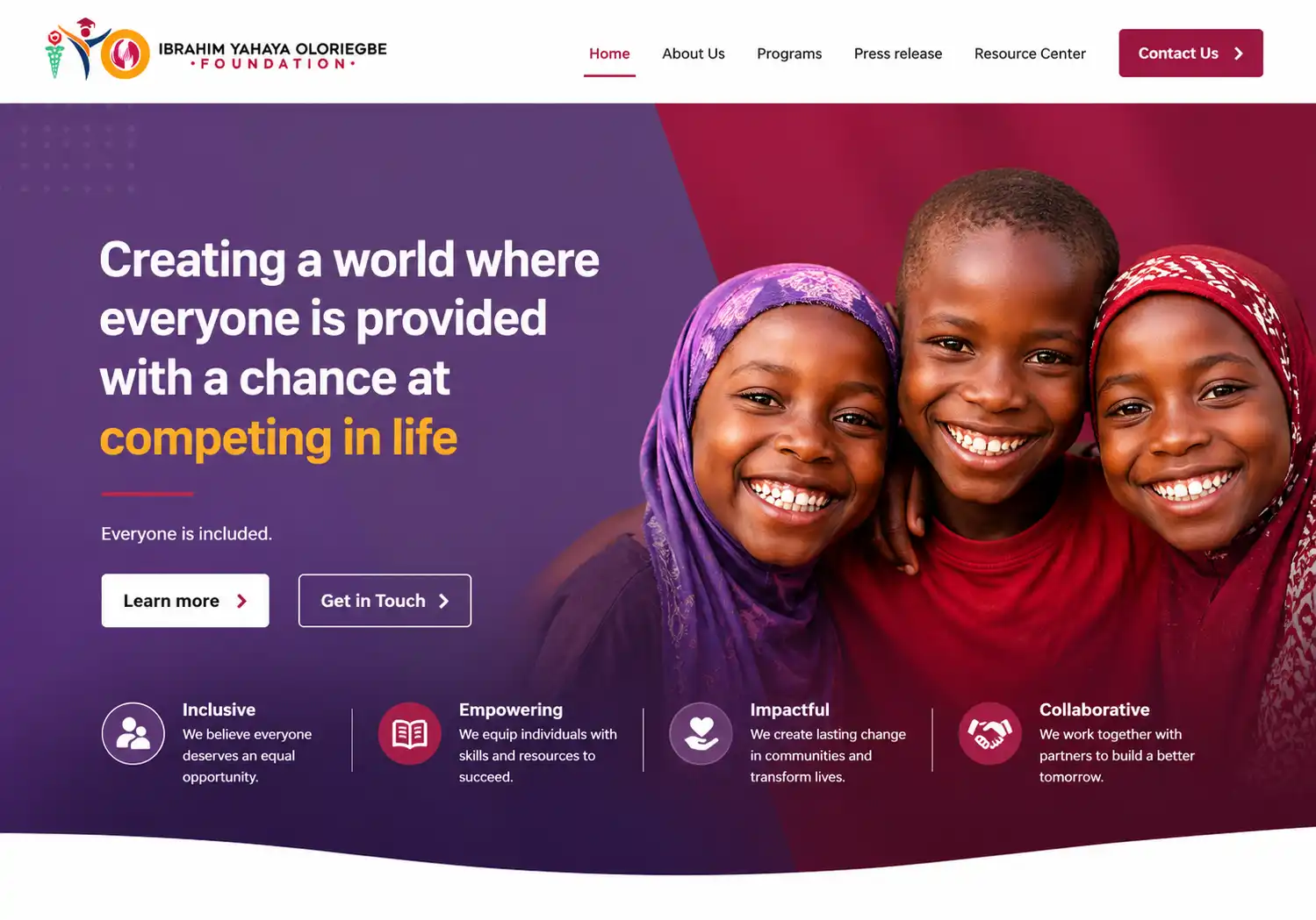 Ibrahim Yahaya Oloriegbe Foundation product interface