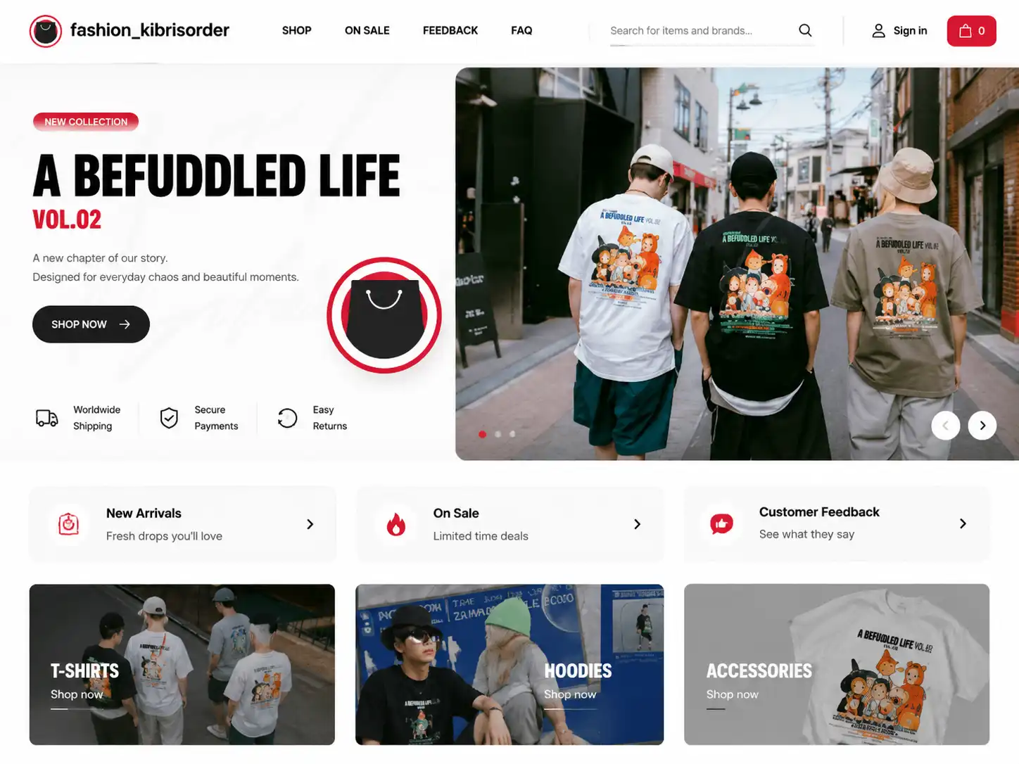 Kibris Order Clothing Branding product interface