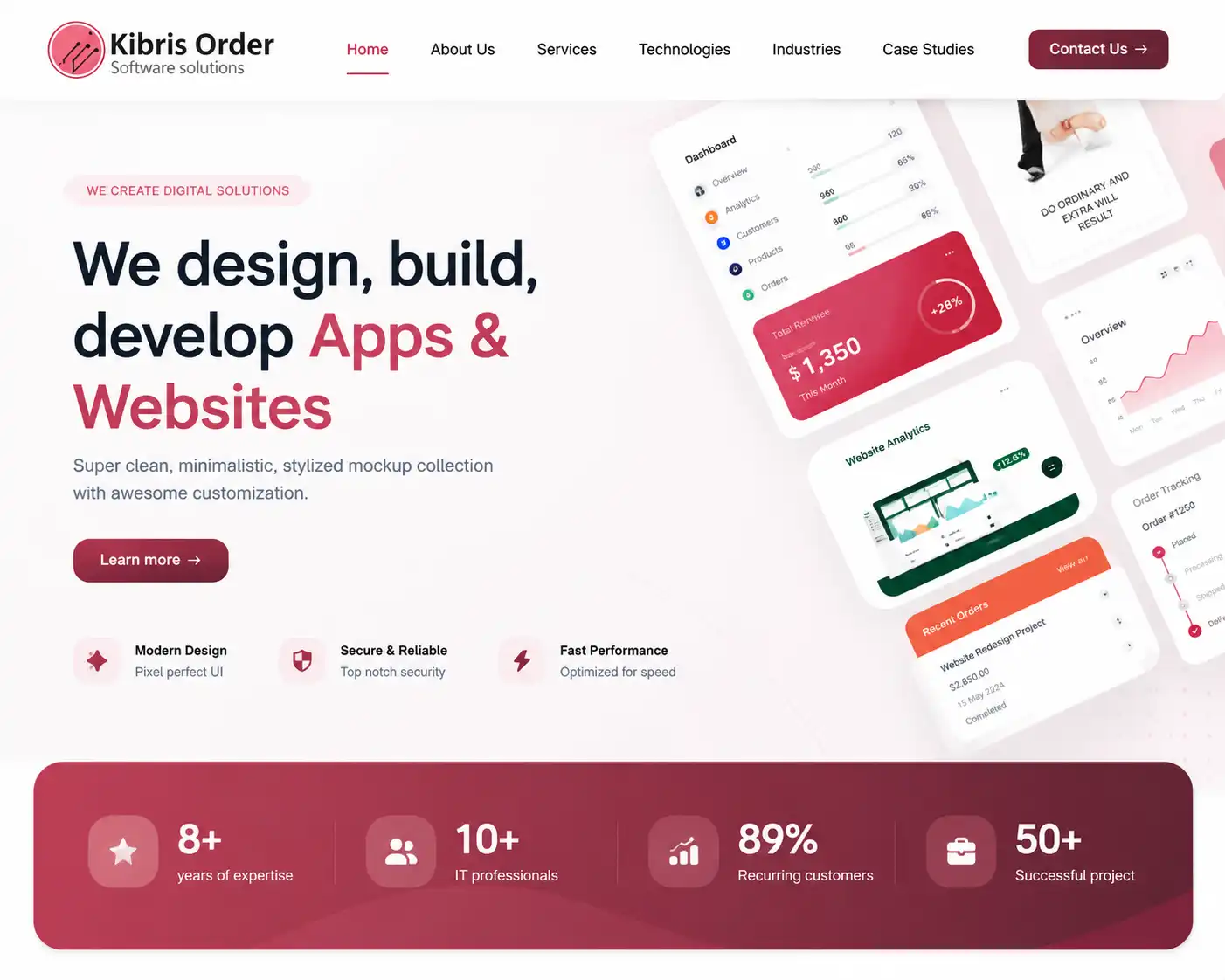 KibrisOrder Software Development product interface