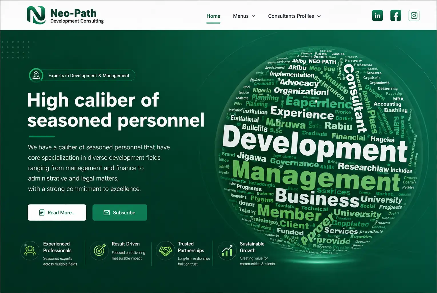 Neo-Path Development Consulting product interface