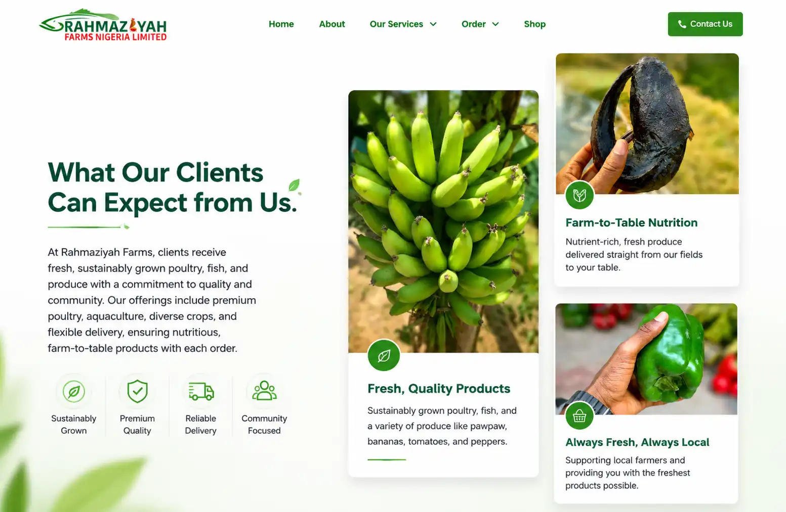 Rahmaziyah Farms product interface