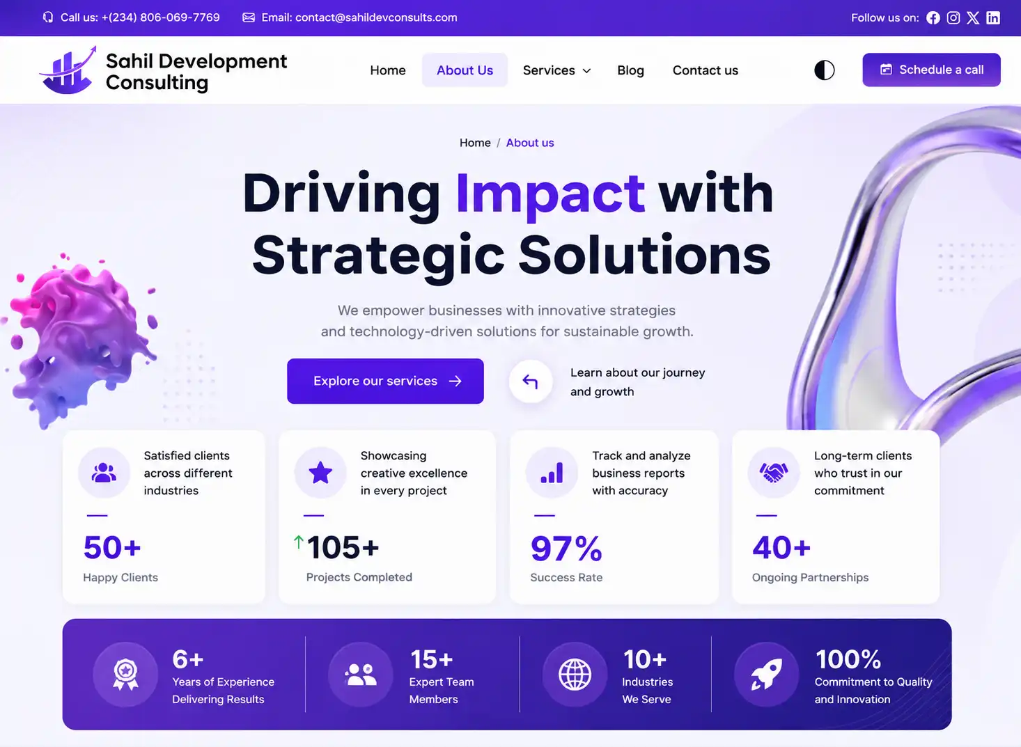 Sahil Development Consulting product interface