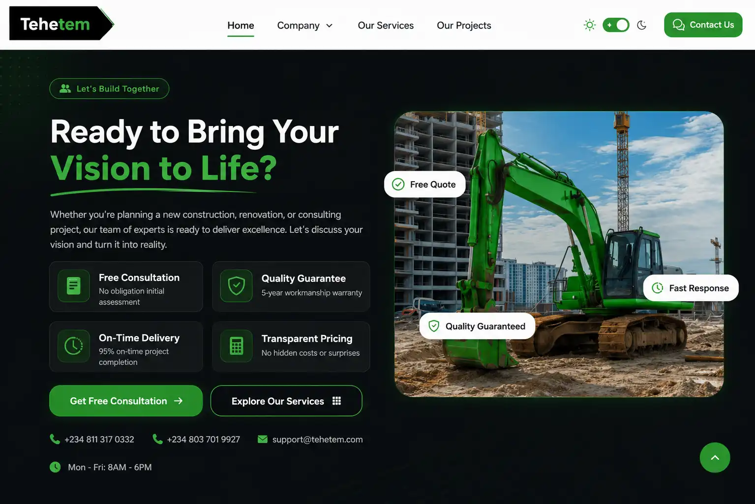 Tehetem Nigeria Limited product interface