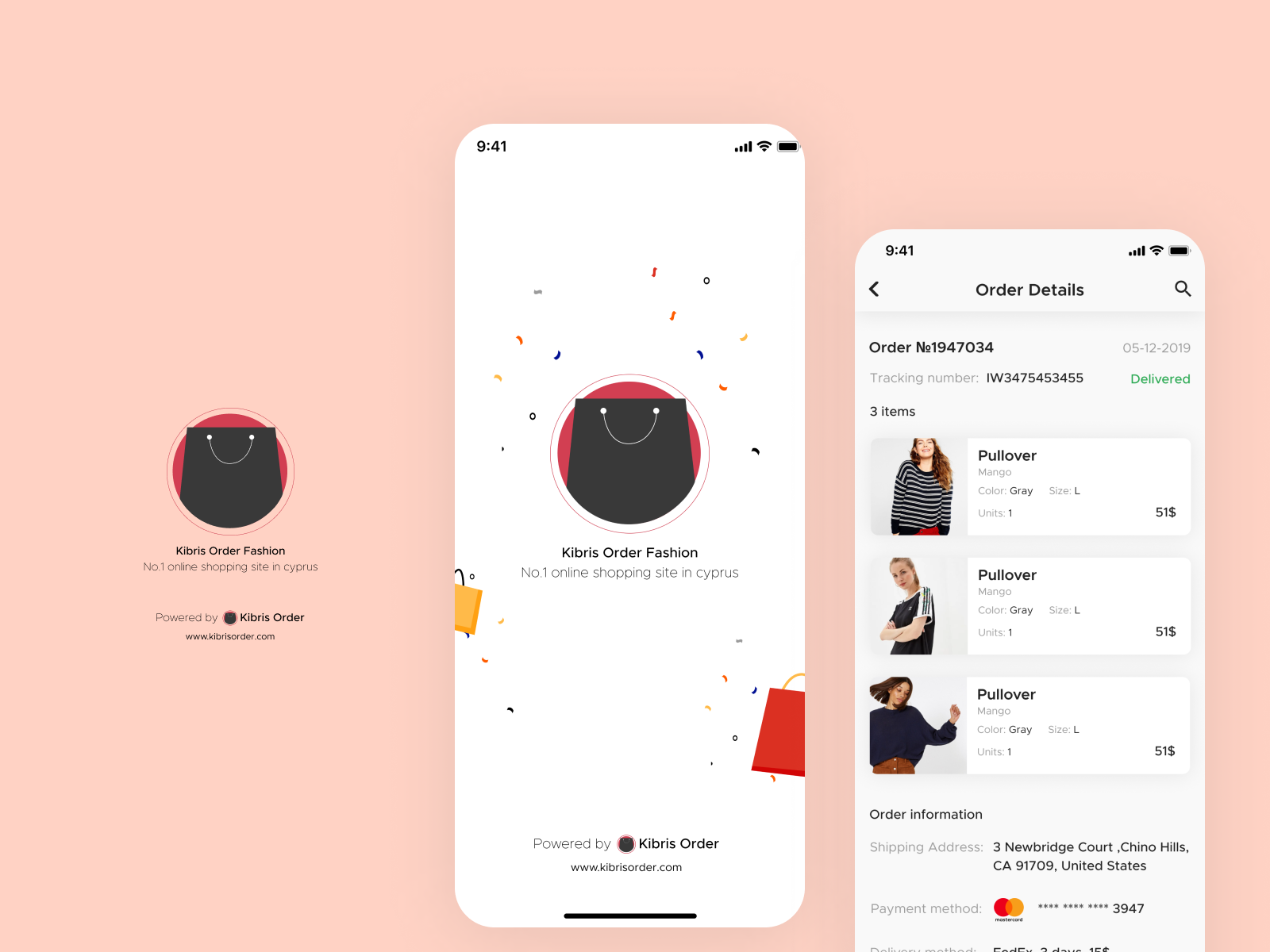 Kibri Order Mobile App product interface