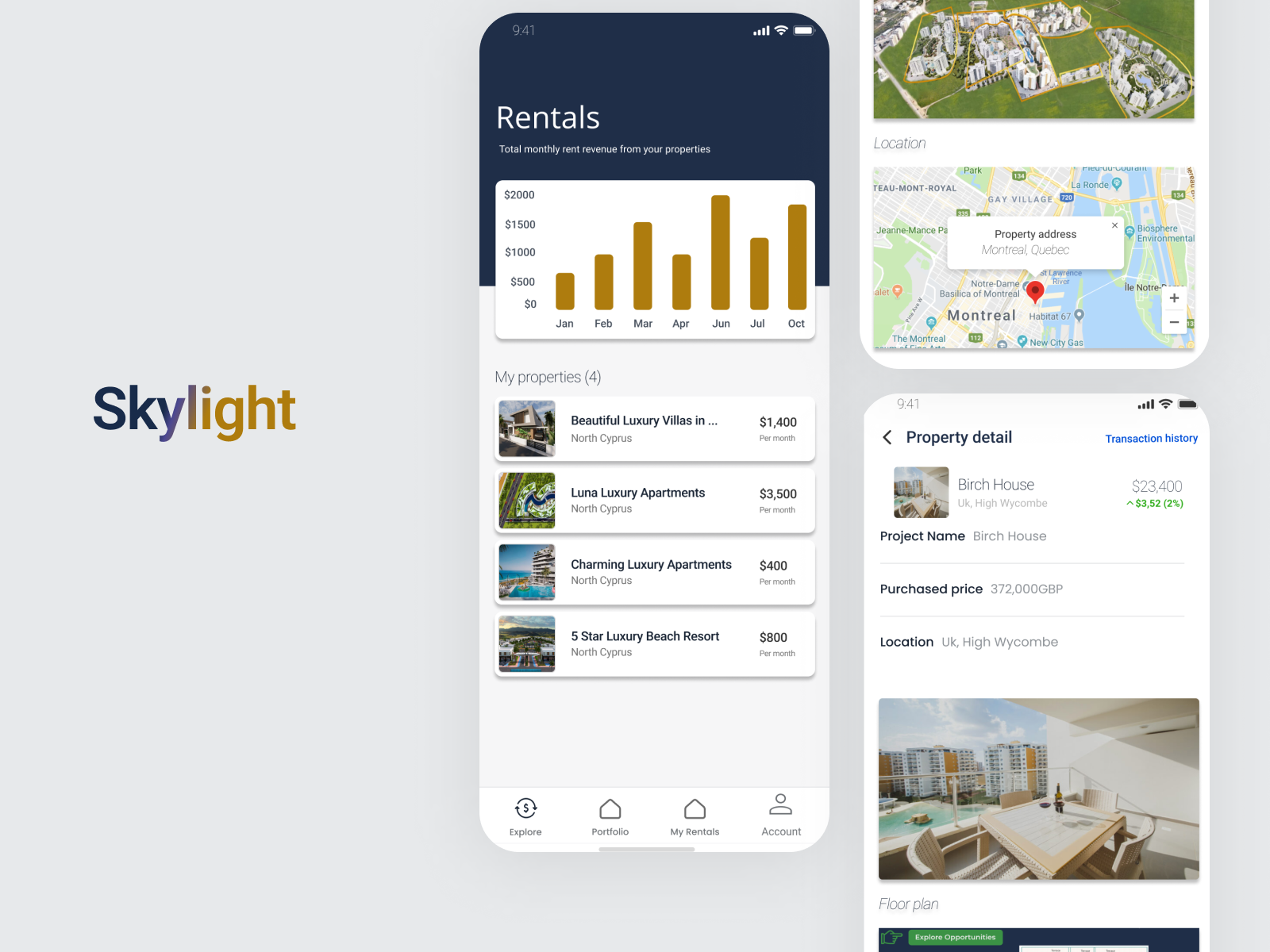 Skylight Venture Group Mobile App product interface